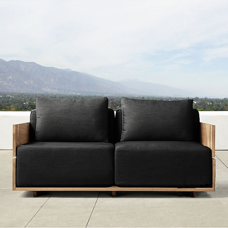 Sofá de teca al aire libre sofá de ocio hotel jardín al aire libre casa al aire libre patio muebles nórdicos de madera maciza