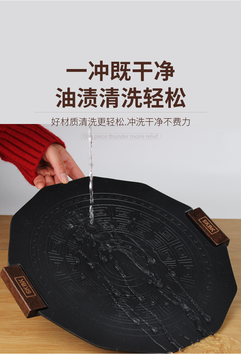跨境专供韩式户外露营便携烧烤盘家用不粘烤肉煎烤盘麦饭石煎烤盘 pic 8
