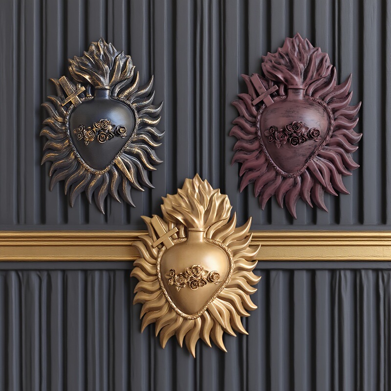 Cross-Border New Product Gothic Sacred Heart Wall Plaque Gothic Style Sacred Heart Wall Plaque Wall Decoration Cross-Border New Product Gothic Sacred Heart Wall Plaque Gothic Style Sacred Heart Wall Plaque Wall Decoration