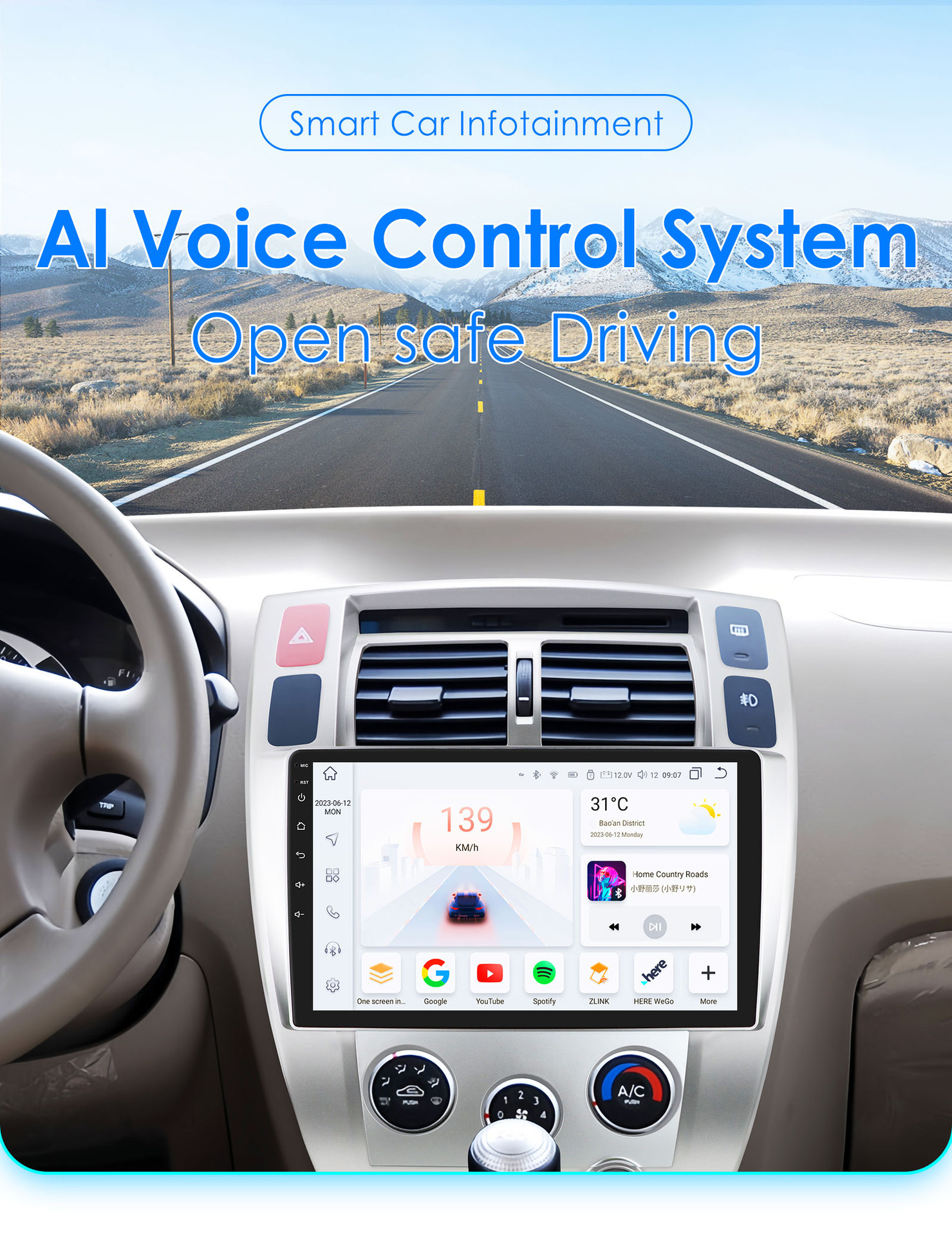 10-inch for 04-09 Hyundai Tucson reversing Image car Android intelligent GPS navigation all-in-one machine