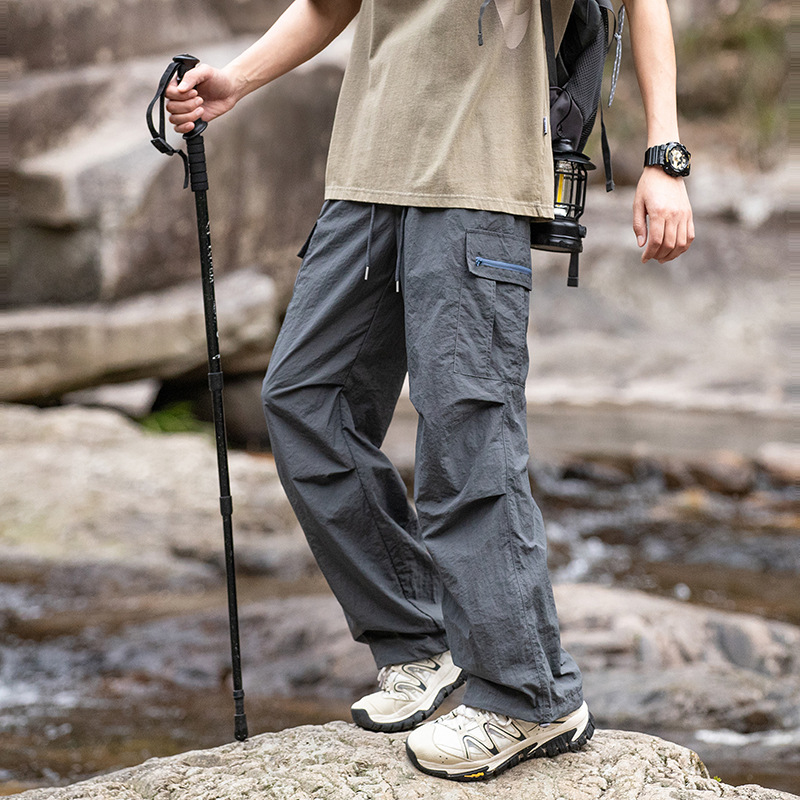 Mountain Outdoor Lightweight Functional Overalls Men's and Women's Quick-drying Water-splashing-resistant Summer Loose Pants Casual Wide-leg Pants