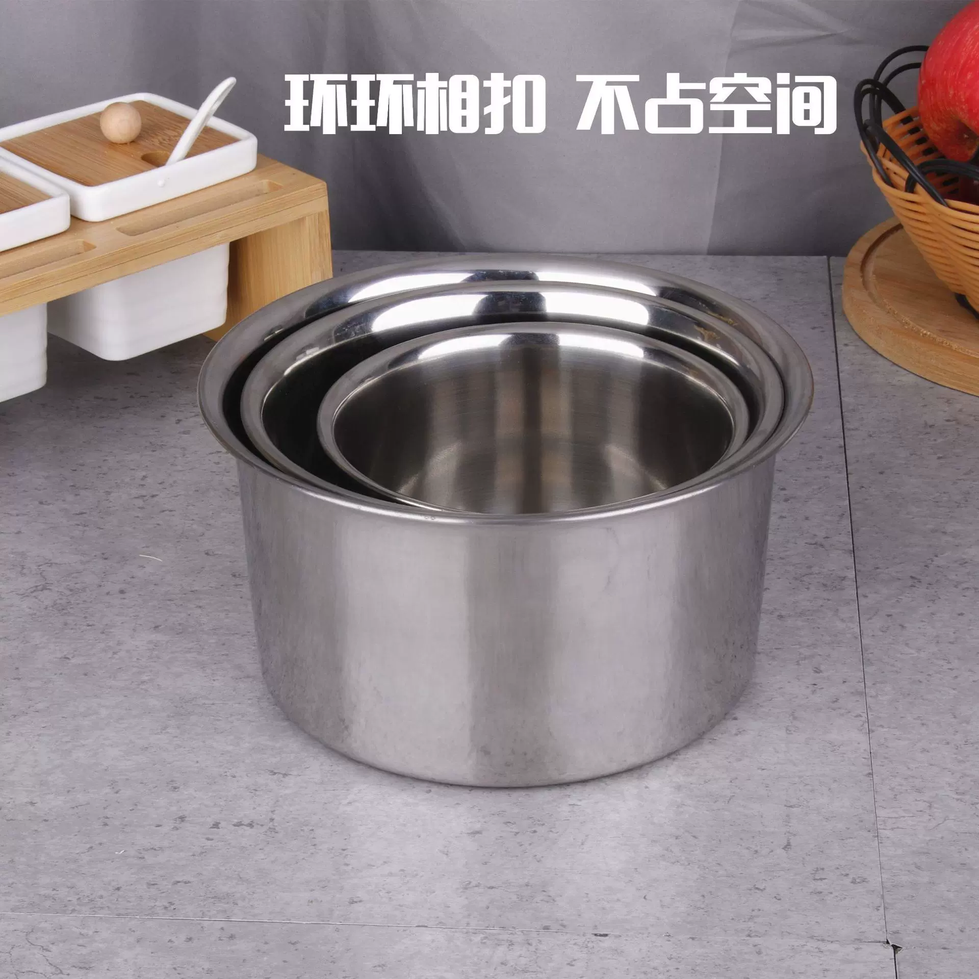 10-24cm厨房家用味盅调料盒罐子调味罐不锈钢商用桶盅缸佐料油罐