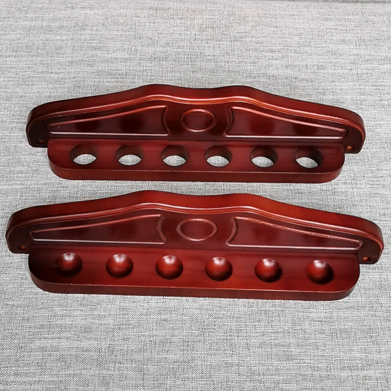 Billiards lever 6-hole gong flower solid wood billiard cue rack rod rack six-hole wall-mounted cue rack trend wall hanging