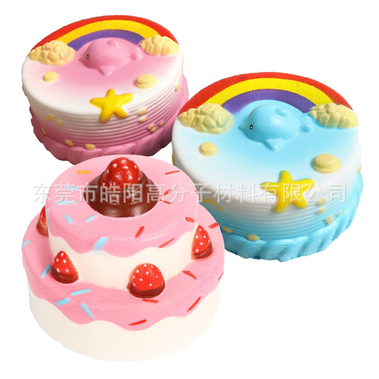 慢回弹仿真蛋糕捏捏乐玩具 仿真PU水果减压玩具 pu活动礼品玩具