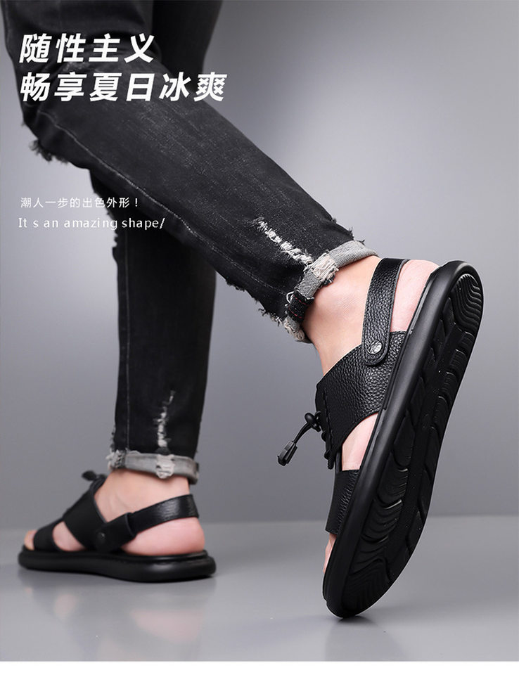 Dép sandal nam hở ngón kiểu mới thoáng khí chống trượt đi biển và lái xe — Mã màu 2118 nâu, Quận 2118 màu đen, Sơn 2118 màu vàng chi tiết 8