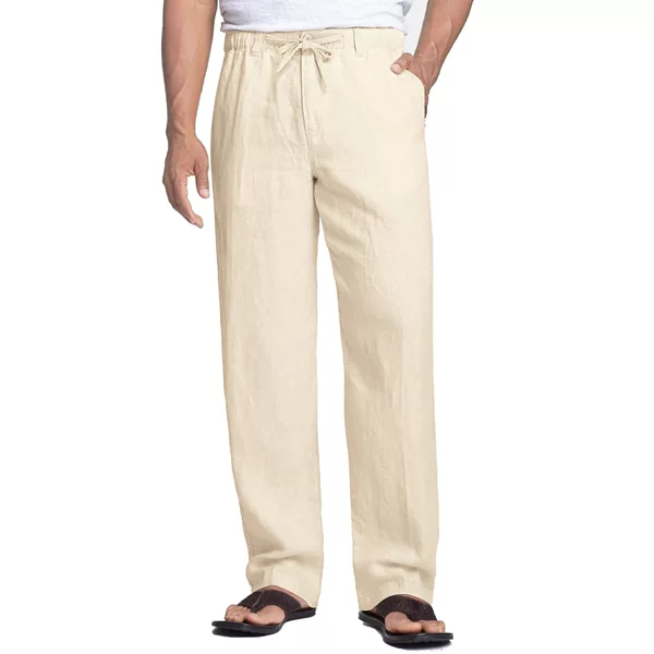 Amazon's Best-Selling Men's Casual Linen Pants Elastic Waistband Beach Summer Lightweight Linen Pants Casual Pants