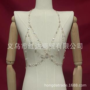 Cross-border Metal Body Chain Hot Girl Sexy Outer Wear Tube Top Punk Style Chest Chain Fashion Beautiful Back Chest Handmade Woven