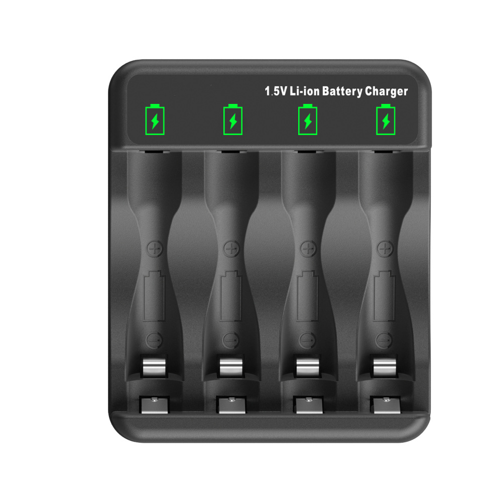 1.5V锂电池充电器4槽五号七号电池可充 Type-c口独立充电器批发
