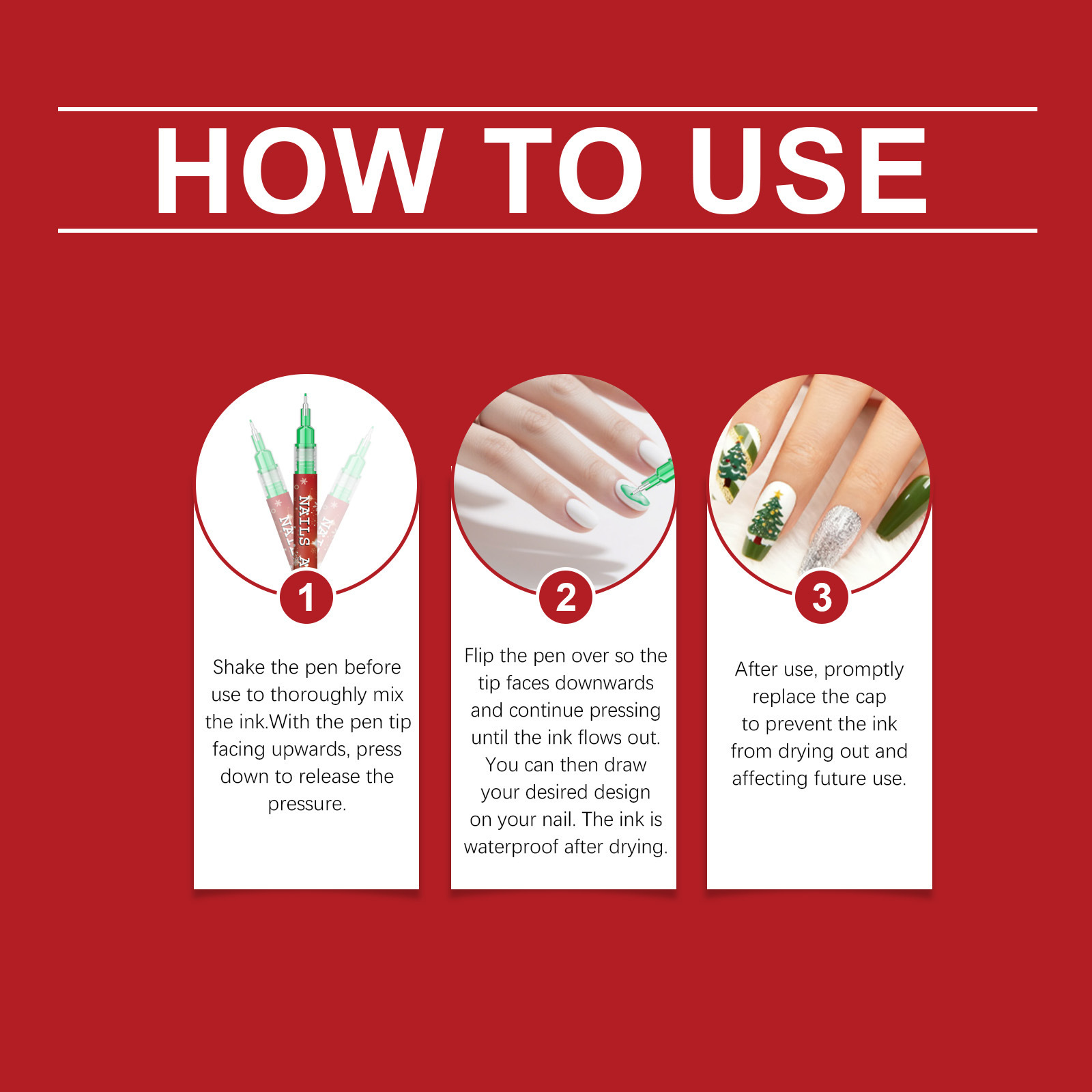 Christmas Nail Art Graffiti Pen For Precise Detail And Design_voghion.com