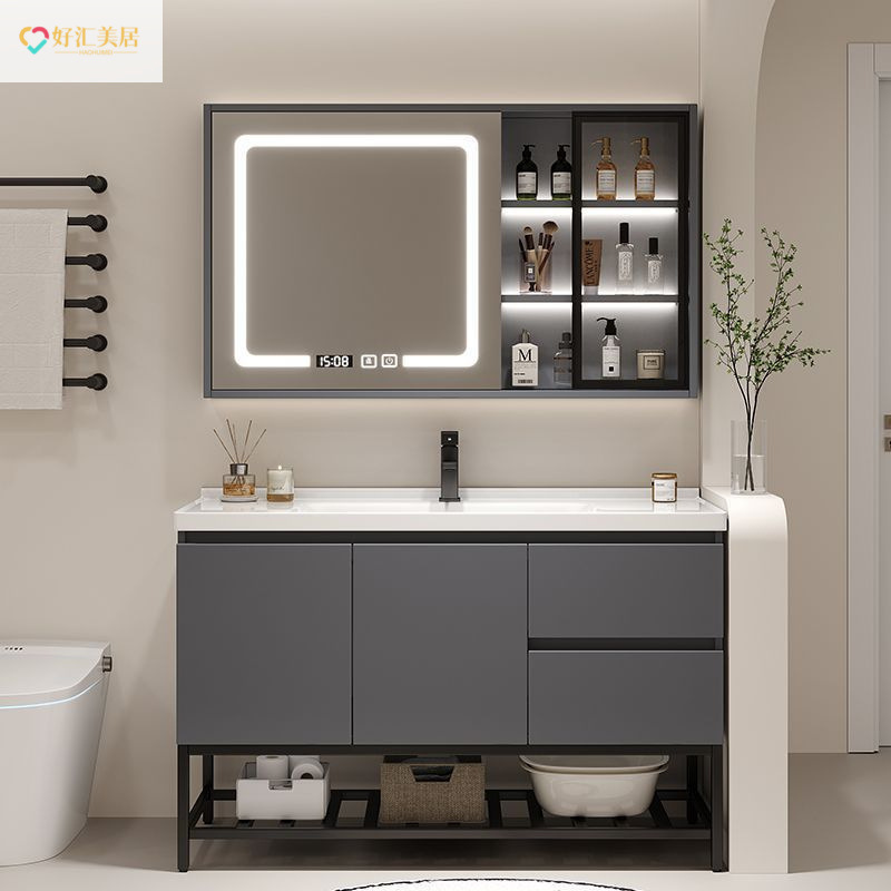 Simple Bathroom Cabinet Bathroom Washbasin Washstand Smart Washbasin Washbasin Cabinet Combination Ceramic Integrated Basin Simple Bathroom Cabinet Bathroom Washbasin Washstand Smart Washbasin Washbasin Cabinet Combination Ceramic Integrated Basin