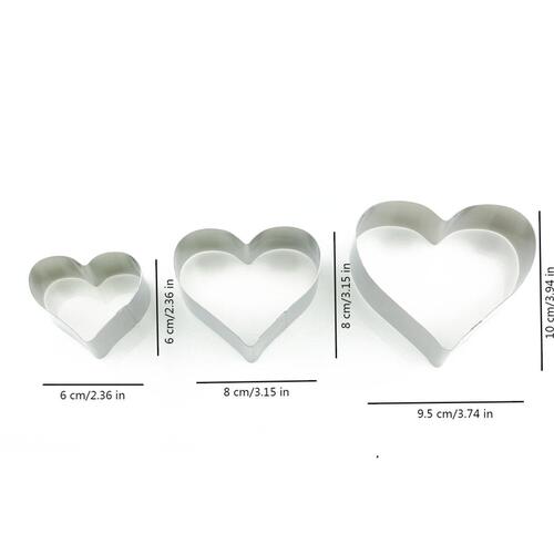 Cross-border exclusive heart-shaped stainless steel mousse ring love birthday cake ring baking DIY mold set