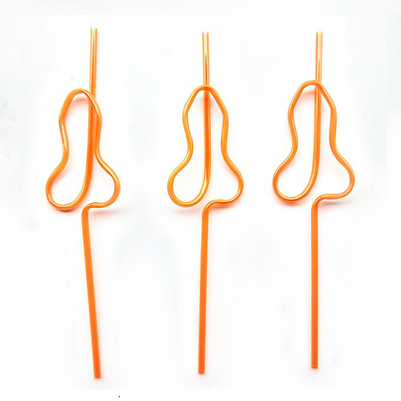 Cruz-frontera Crazy paja cristal forma desechable plástico paja PET bar cóctel diversión Decoración del partido