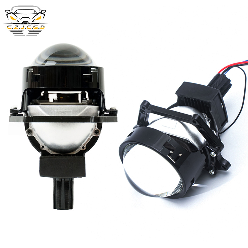 Accesorios de faro LED para automóviles 3 pulgadas lente de luz dual 65W de alta potencia doble copa de luz tipo láser 12V modificación general