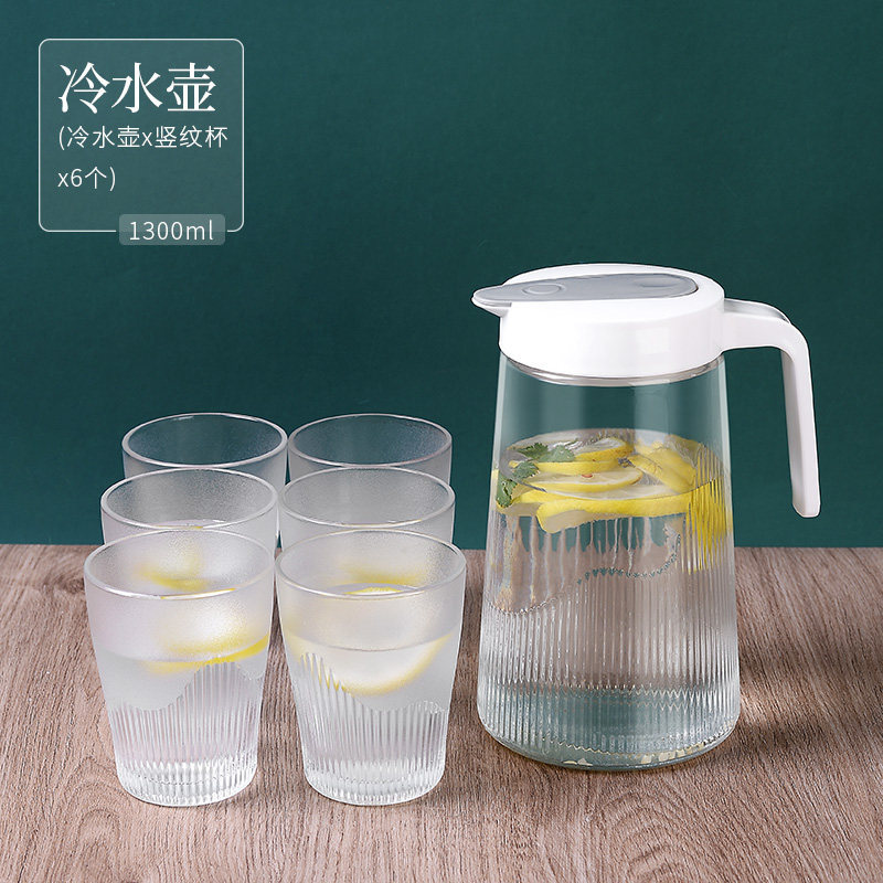 Gran capacidad ins hervidor de agua transparente engrosado hervidor de agua fría conjunto de hervidor de agua fría casero hervidor de jugo de vidrio
