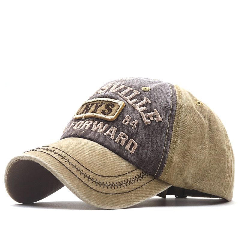 NYS 3D Embroidered Washed Baseball Cap Distressed Duckbill Sun Cap Hip Hop Trendy Streetwear Cotton Denim Adjustable Unisex Hat_voghion.com