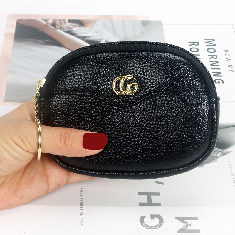 En stock al por mayor nuevo fresco dulce belleza monedero color sólido pu cuero Litchi patrón cartera de las mujeres pequeño bolso de la tarjeta de las mujeres