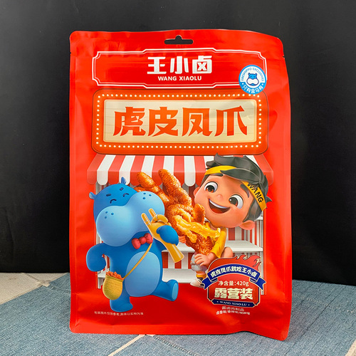 Wang Xiaolu Tiger Skin Chicken Feet Spicy and Savory Hot Pot Flavor 210g Snack Cooked Chicken Feet Wholesale 105g