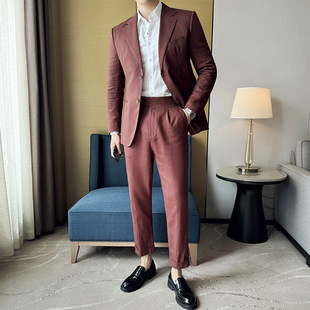 Lightweight and Breathable Linen Suit Jacket for Men in Summer, Thin, Trendyy, Slim and Versatile Business Casual Suit