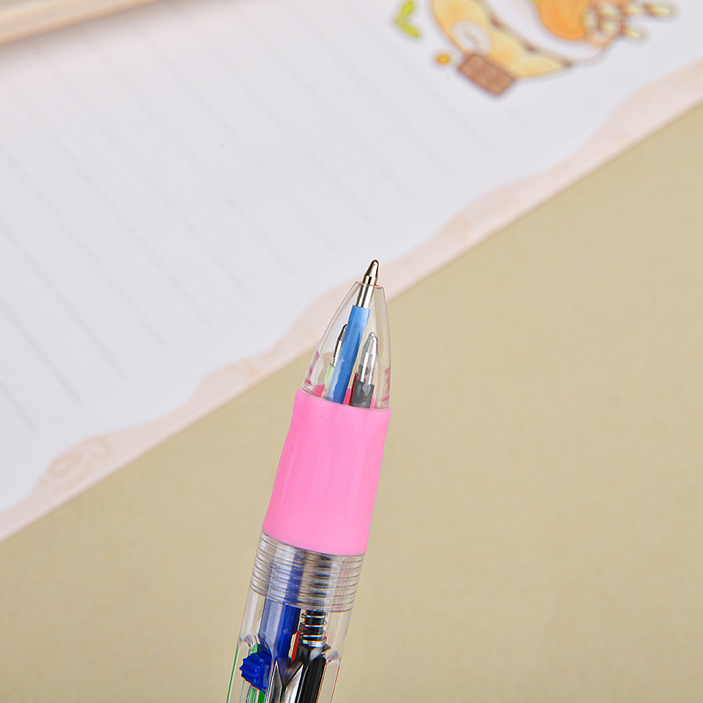 Día de San Valentín creativo transfronterizo en forma de corazón bolígrafo de cuatro colores dibujos animados amor bolígrafo de color prensa multicolor bolígrafo al por mayor