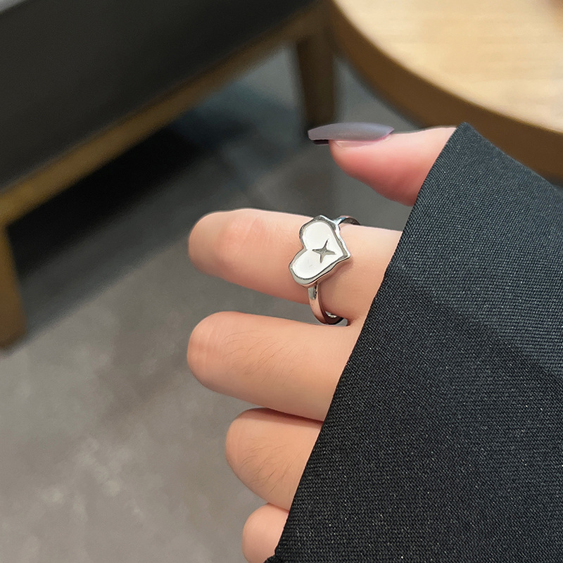 Fashion Heart Shape Alloy Plating Womenu0027S Open Ring