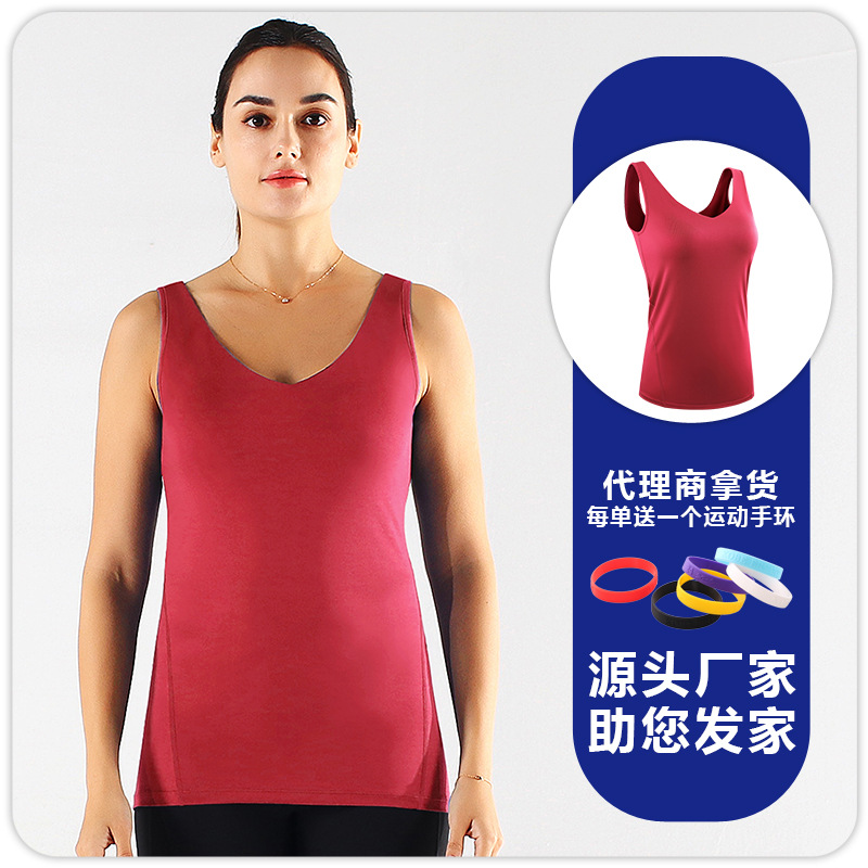 F8199 chaleco para mujer con almohadilla para el pecho para correr yoga transpirable de secado rápido ropa interior deportiva elástica cabestrillo ropa de fitness image 9