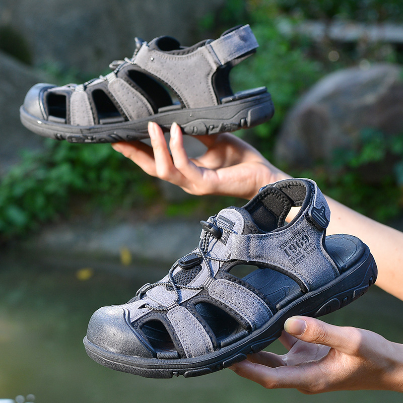 Summer Foreign Trade Large Size Sandals for Men, Trendy Outdoor Sports Non-Slip Wear-Resistant Youth Beach Shoes Wholesale