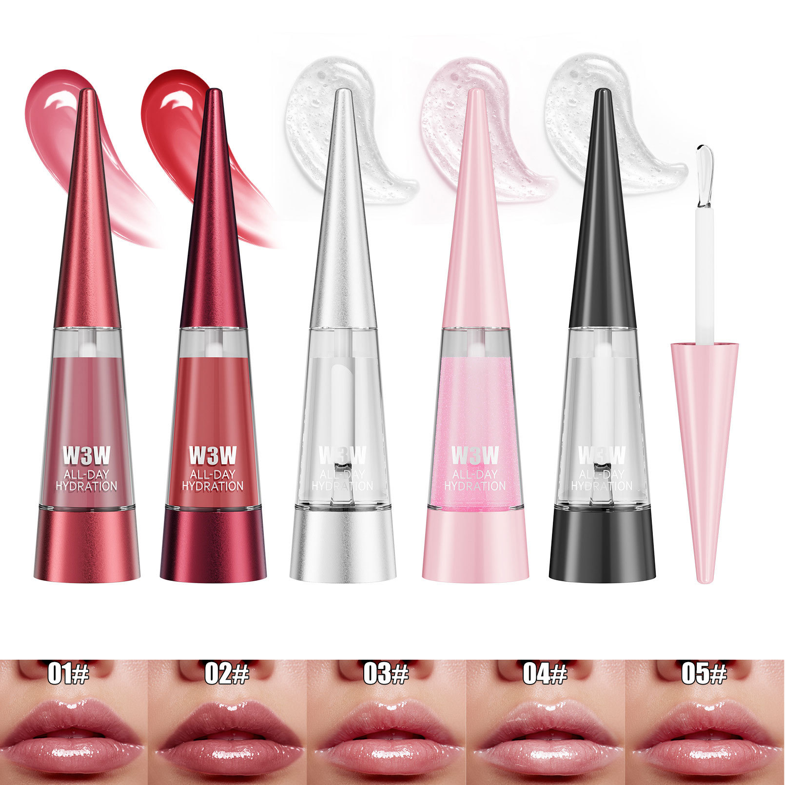 W3W Cross-Border Hot-Selling Liquid Moisturizing Glossy Plumping Plumper Color Lip Gloss Oil_voghion.com