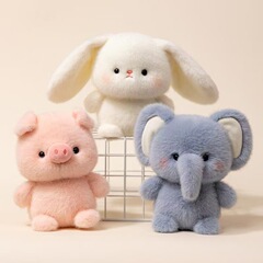 かわいいテーブルメイト象ぬいぐるみ人形卓上装飾品小さなビーバー人形は子供たちの学習パートナーとして一緒にいます