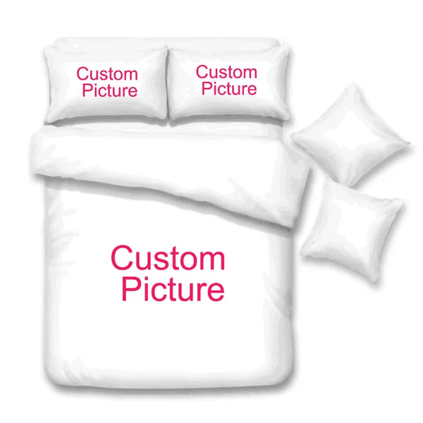 Cross-Border Three-Piece Quilt Cover 3D Digital Printing Bed Sheetss with Pictures Amazon DIY Export Bedding Home Textiles