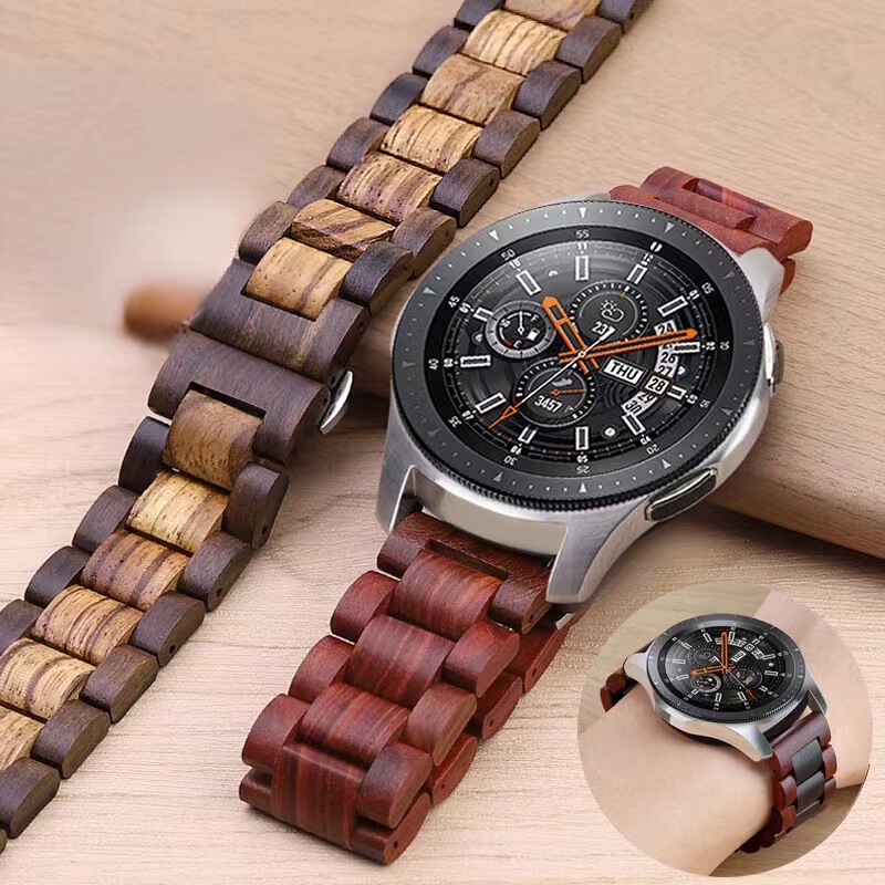 SuitablE for TicwatchPro3/proX/E2/s2 Wood ThrEE Strap GTX Sandalwood Strap Quick RElEasE 22MM SuitablE for TicwatchPro3/proX/E2/s2 Wood ThrEE Strap GTX Sandalwood Strap Quick RElEasE 22MM