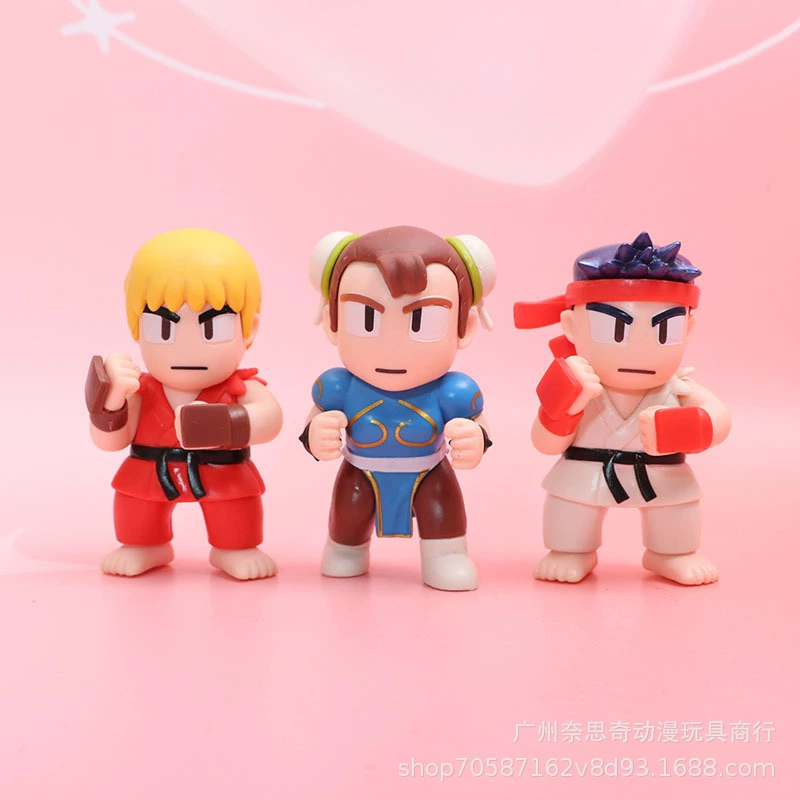 6 фигурок Street Fighter версии Q Chunli Ken Gulie Long Vega Fighter, игрушечная модель, кукольные украшения