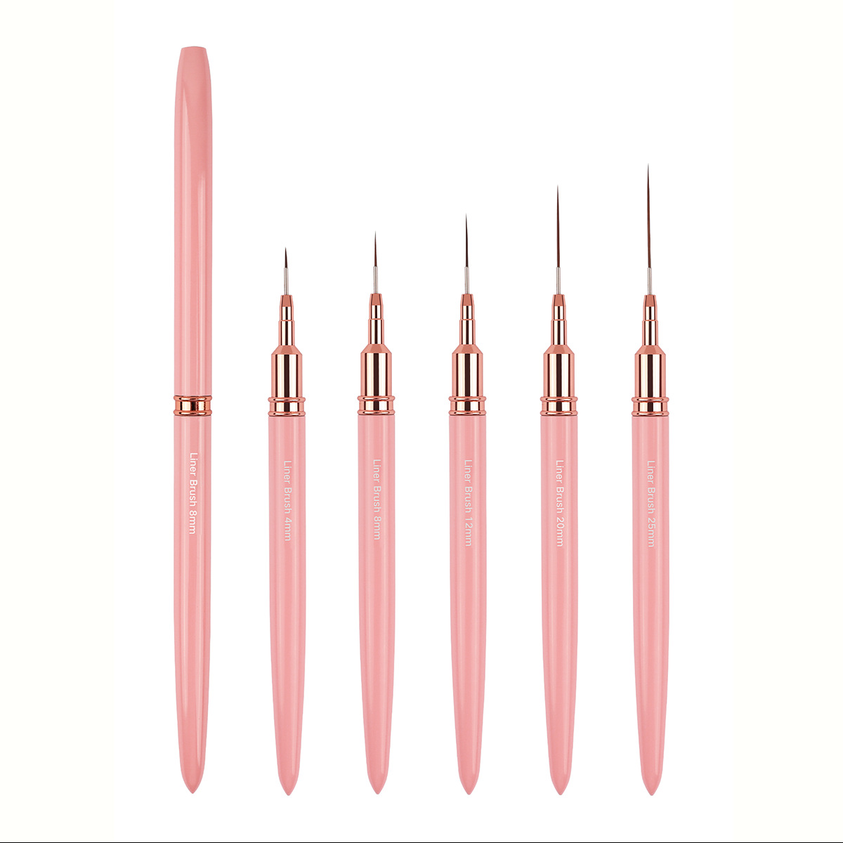 Bolígrafo de uñas transfronterizo, varilla de metal, traje rosa, hilo de dibujo extremadamente fino, tallado y pintura, fábrica de herramientas de uñas profesionales al por mayor