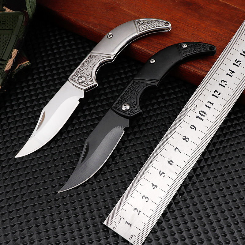 迷你全钢花纹小刀不锈钢折叠刀户外随身便携水果刀开快递箱小工具