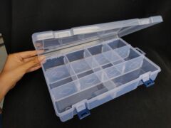 Large detachable 10-compartment transparent plastic storage box hardware tool separation organizer box fishing gear accessories file box