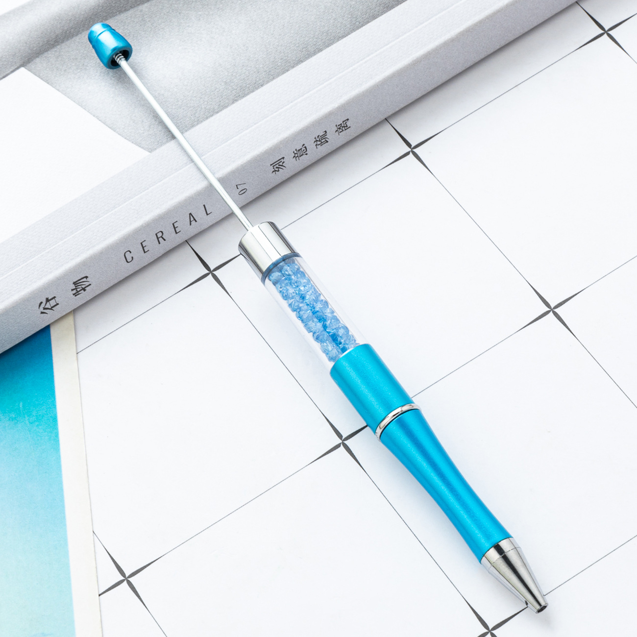 Bolígrafo con cuentas de cristal de bricolaje bolígrafo con cuentas de plástico giratorio multicolor bolígrafo de regalo publicitario creativo al por mayor