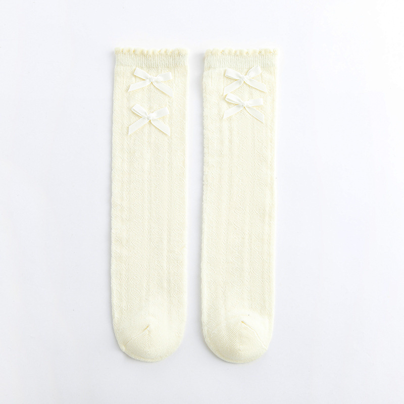 Creamy yellow-T347 double bow