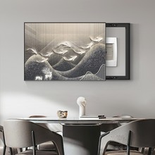 2025新款电表箱装饰画轻奢电闸箱遮挡挂画现代简约餐厅九鱼图壁画