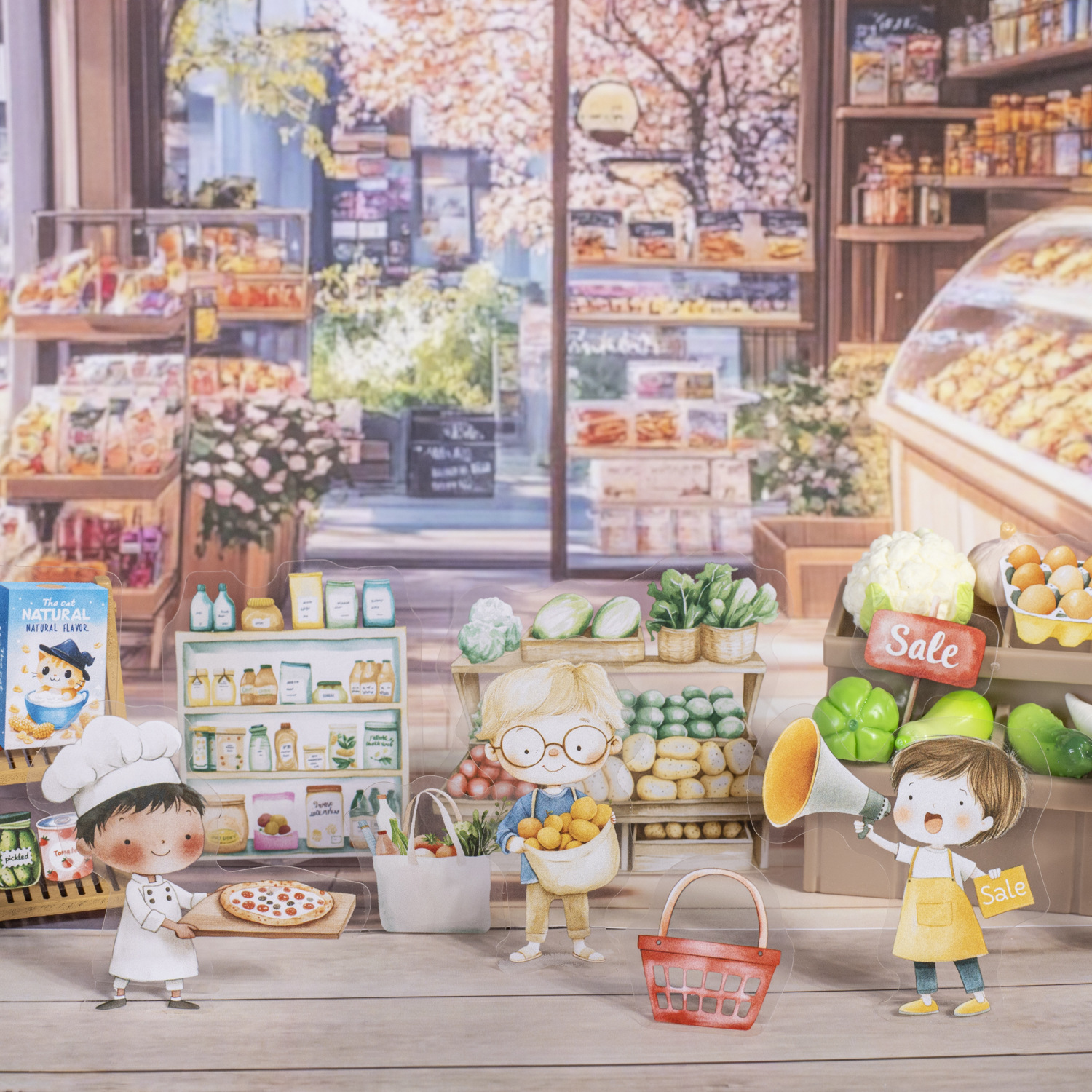 Hermoso día personaje paisajismo PET pegatinas Dream Professional Series Hand cuenta decorativa collage material de bricolaje pegatinas