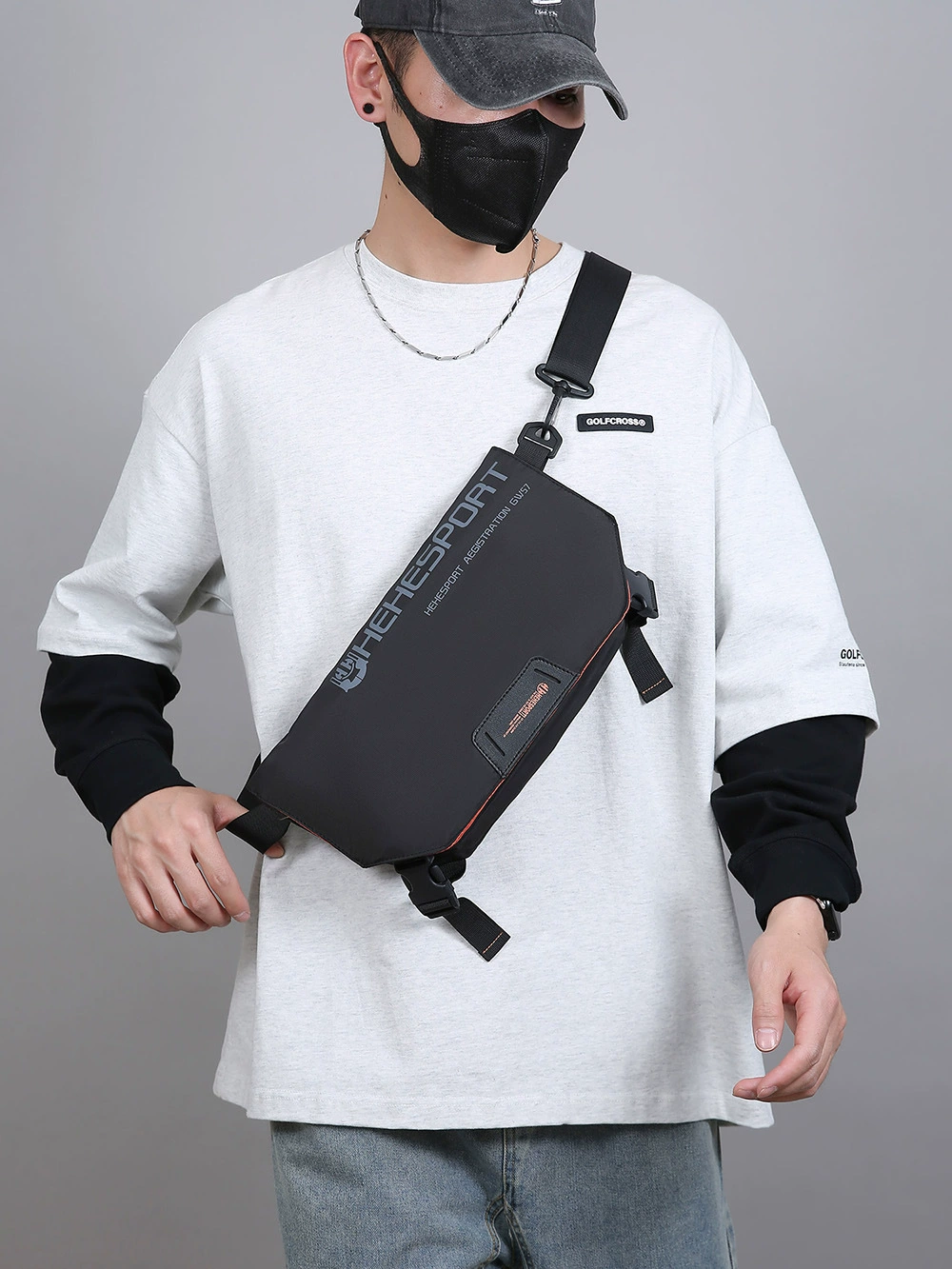 Вместительная сумка для хранения для мальчиков, простая, 2025 новая популярная стильная многокомпонентная переносная сумка на грудь