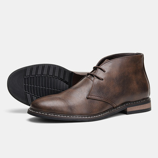 Men Chelsea Boots Fashion Leather Shoes Men's Retro Chelsea Pu Leather Boots