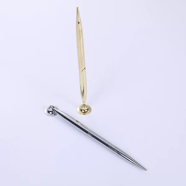 Factory Direct Sales of Metal Desk Pens with Printed Logo, High-End Electroplated Business Office Bank Counter Signature Pens, Gel Pens