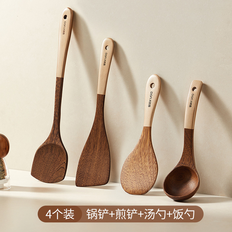 【Hedou c】チキンウィングウッドスパチュラ、ノンスティック専用スパチュラ、家庭用調理用スパチュラ、高温耐性フライパンスプーン、ライススプーン|undefined