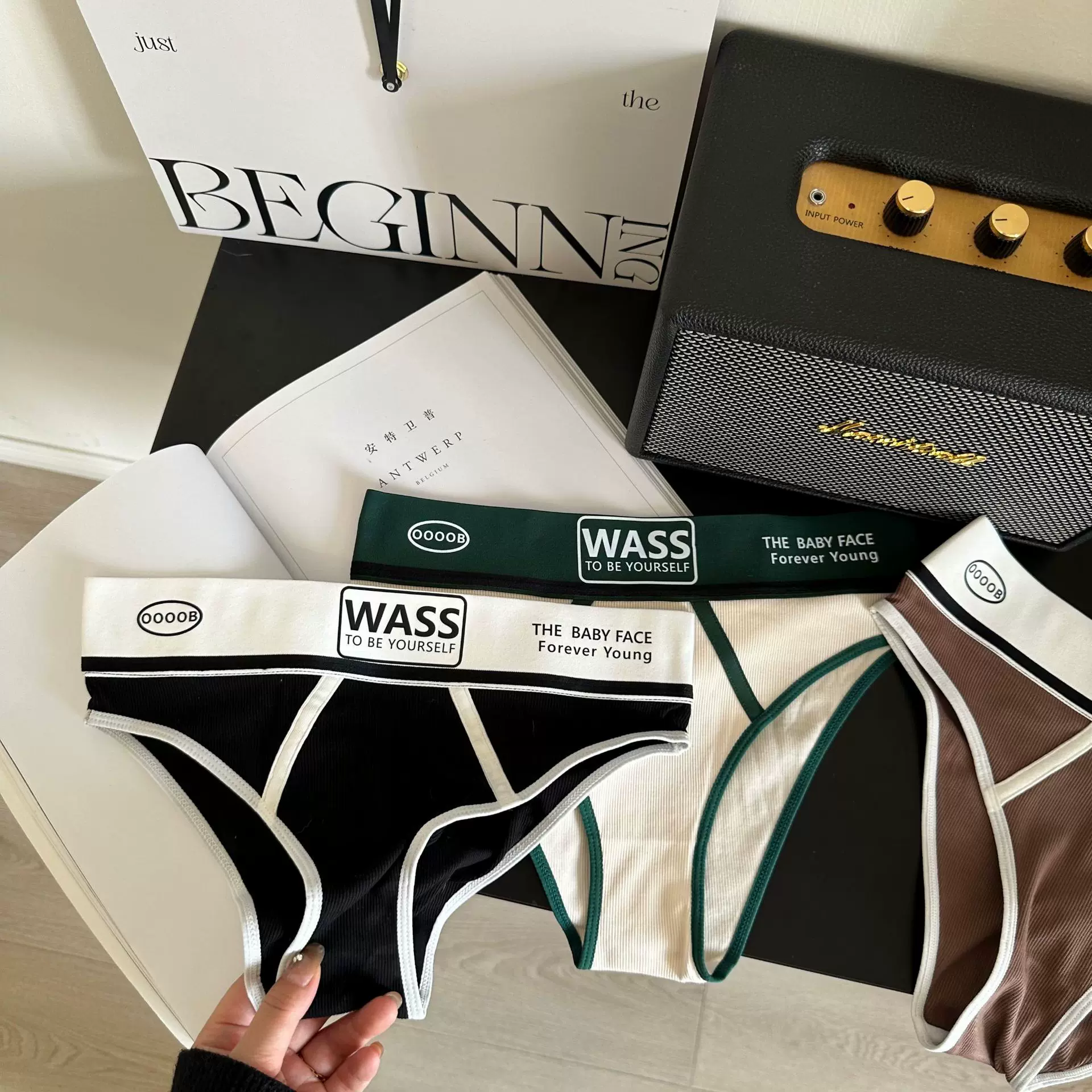 8597美式拽姐运动风炸街高阶辣妹时尚女士内裤包臀亲肤三角裤棉档