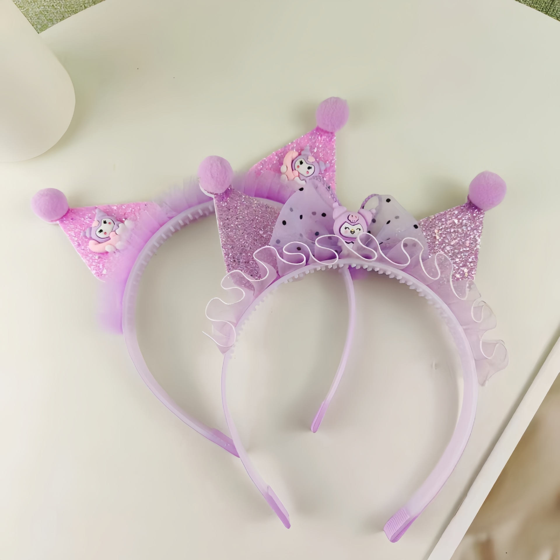Kulomi niños bandas de cabello niñas lindas caricaturas coronas bandas de cabello princesa foto show tarjetas de cabello niñas adornamientos de cabello