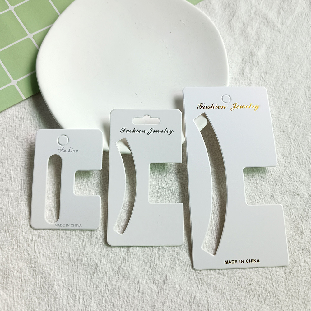 Tarjetas de embalaje de tamaño múltiple gran clip de tiburón joyería tarjeta blanca coreana impresa clip de cabello fábrica de papel al por mayor
