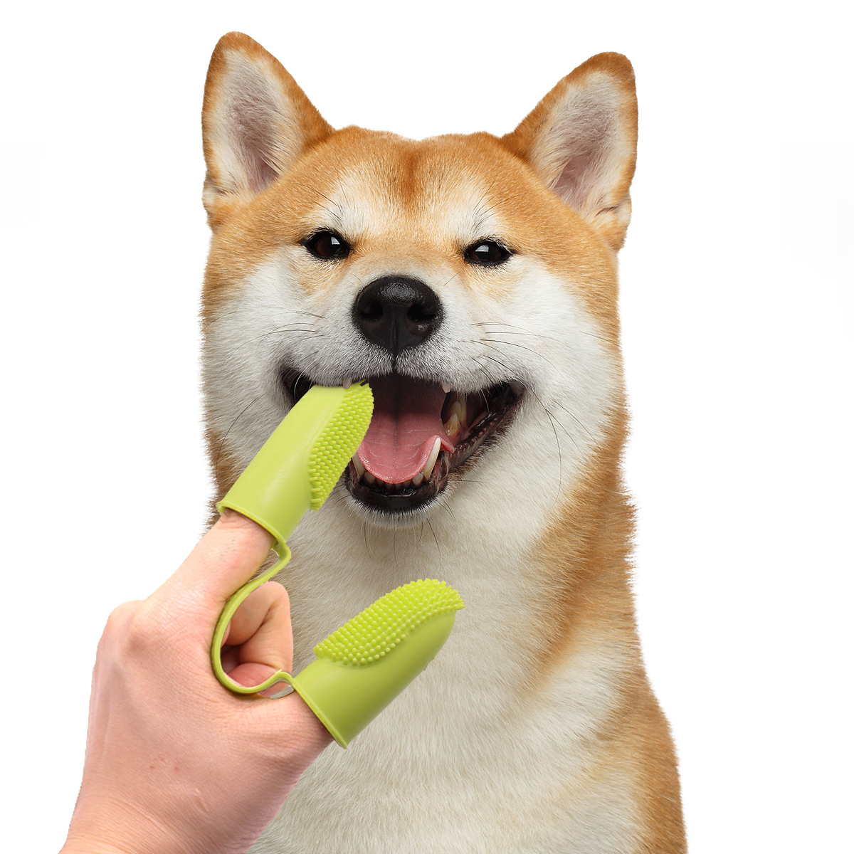 Cante para dedos de silicona para mascotas Cepillo de dientes Perro Gato Cepillo de dientes Limpieza de dientes Cante para dedos para mascotas Limpieza bucal Cepillo de dientes para perros de dos dedos