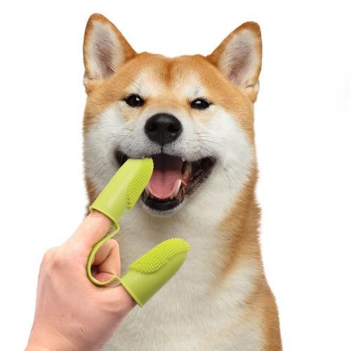 Pet Finger Cot Toothbrush Dog and Cat Teeth Brushing Finger Cot Oral Cleaning Two-Finger Dog Toothbrush Oral Care