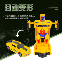 Children's light music toy car electric universal driving car fighter jet transforming tank robot