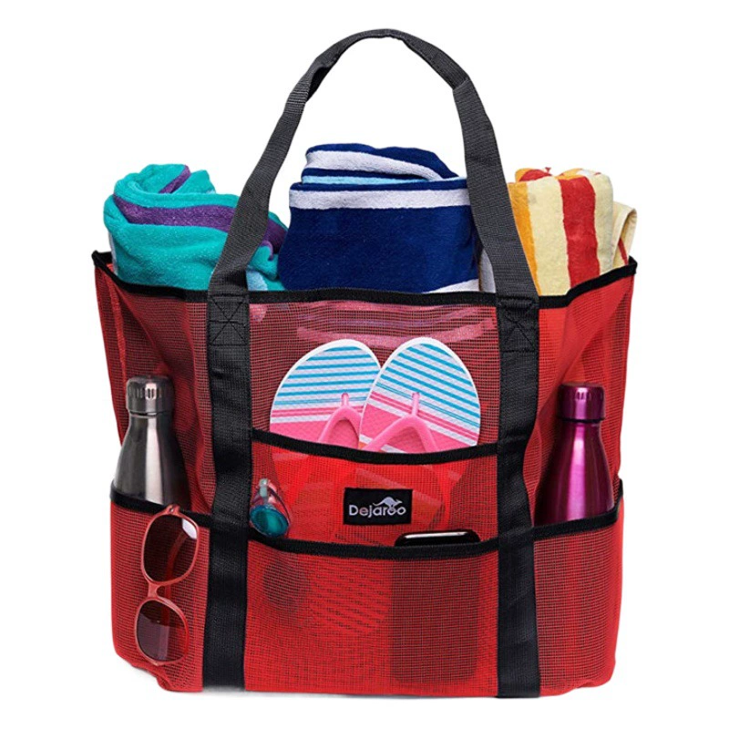 В наличии Amazon большой емкости игрушки портативная пляжная сумка через плечо Сетчатая Сумка для ванной 9 сумок дорожная пляжная сумка