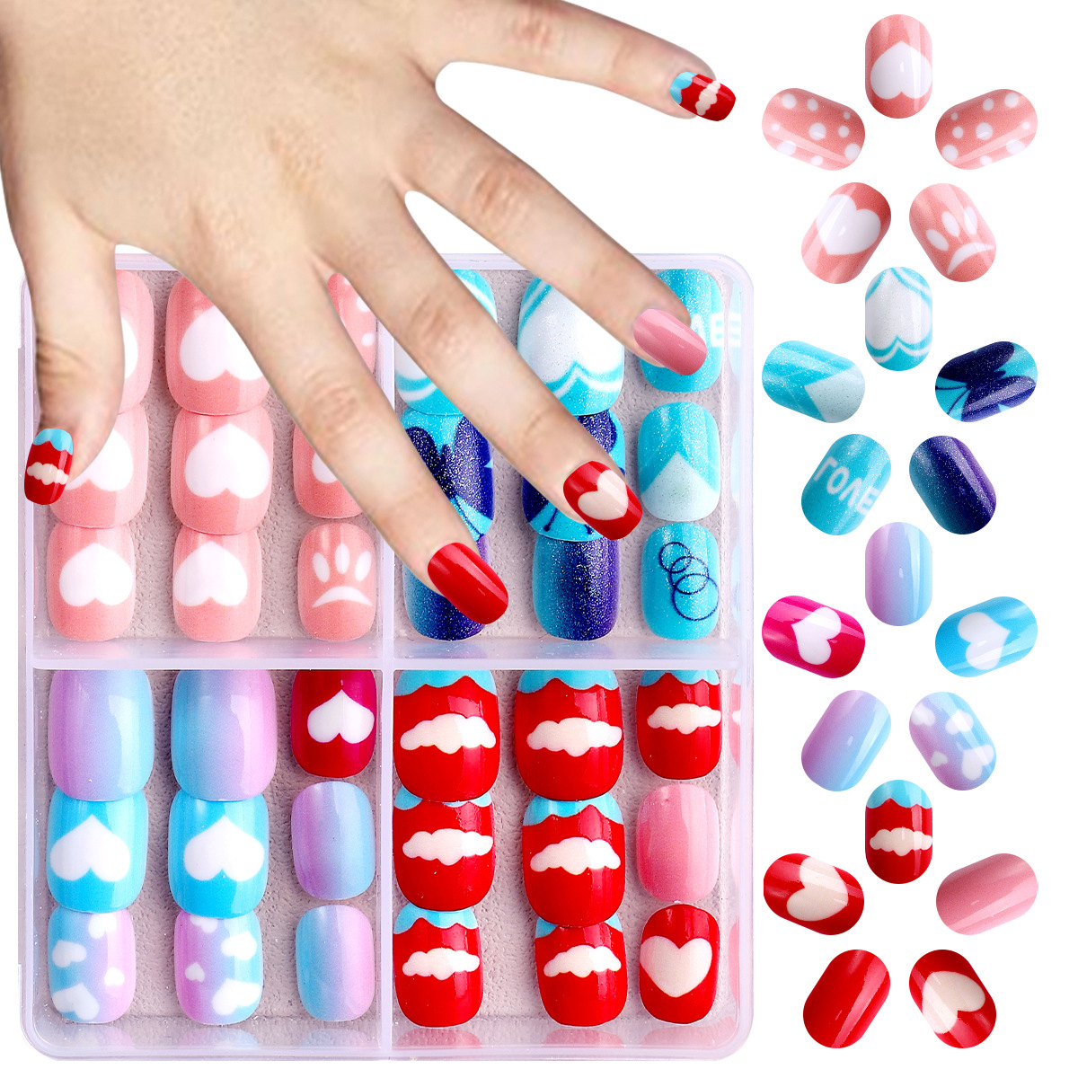 Set de manicura para niñas ZHJP-456 (incluye 3 pegamentos de gelatina gratis + pequeñas limas).